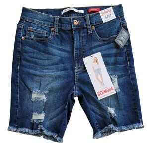 Celebrity Pink Hi-Rise Bermuda Distressed Jean Shorts NEW NWT Size 27